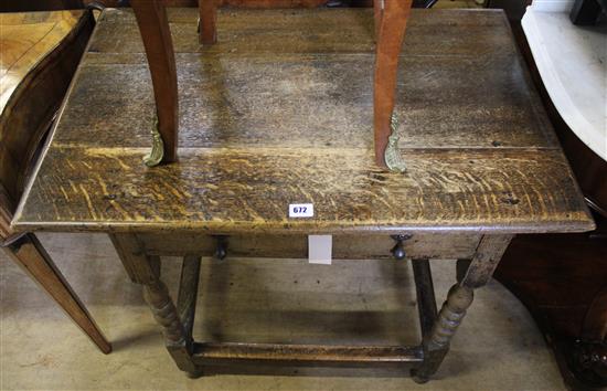 18th century oak side table fitted drawer